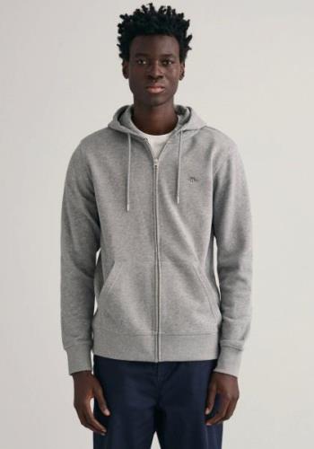 Gant Capuchonsweatvest REG SHIELD FULL ZIP HOODIE met logoborduursel o...