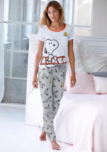 NU 20% KORTING: Peanuts Pyjama met snoopy- en woodstock-print (2-delig...