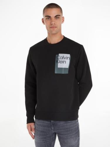 NU 20% KORTING: Calvin Klein Sweatshirt OVERLAY BOX LOGO SWEATSHIRT