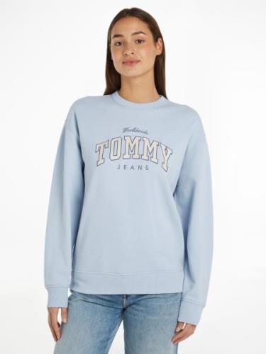 NU 20% KORTING: TOMMY JEANS Sweatshirt TJW RLX VARSITY LUXE CREW met g...