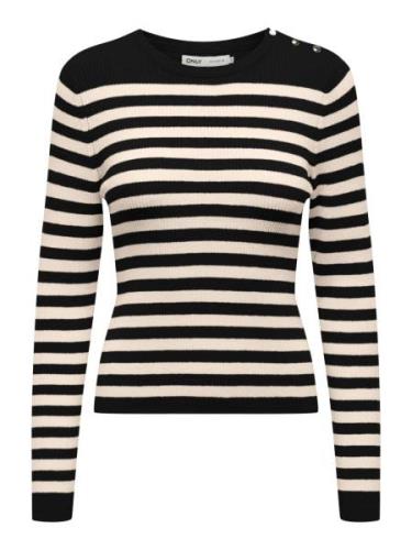 Only Trui met ronde hals ONLIBI LS STRIPE BUTTON O-NECK CC KNT