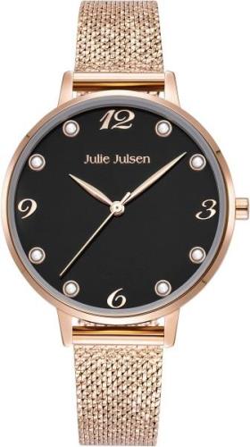 Julie Julsen Kwartshorloge Julie Julsen Pearl Black Rosé, JJW1008RGM-S