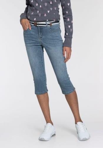 NU 20% KORTING: KangaROOS Capri jeans Capri-jeans met riem (set, Met e...