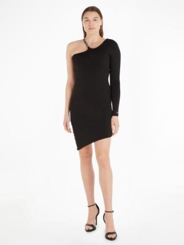 NU 20% KORTING: TOMMY JEANS Jerseyjurk TJW LOGO TAPE BODYCON DRESS