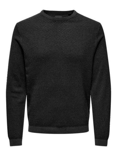 ONLY & SONS Trui met ronde hals ONSTAPA REG 12 STRUC LS CREW KNIT NOOS