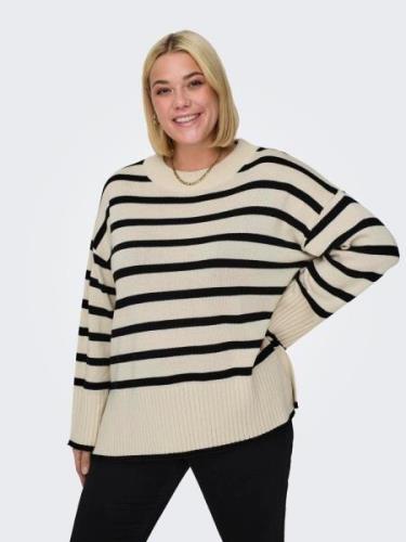 ONLY CARMAKOMA Trui met ronde hals CARHELLA LS LOOSE STRIPED O-NECK KN...