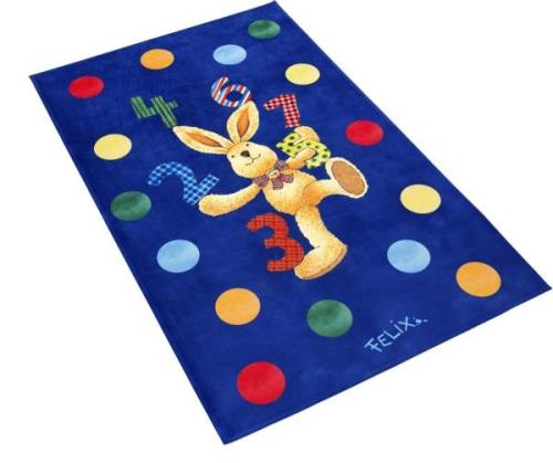 Felix der Hase Kindervloerkleed FE-413 Stofprint, gestippeld, motief h...