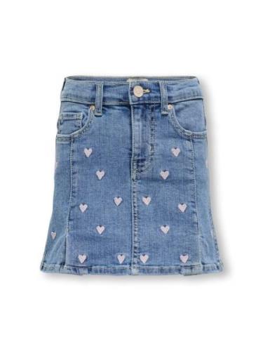 KIDS ONLY Jeans rok KOGHOXTON HEART EMBROIDERY DNM SKIRT