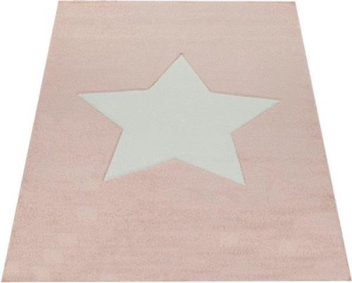 Paco Home Kindervloerkleed Cosmo 397 3d-design, motief ster, pastelkle...