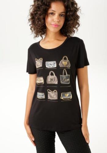 NU 20% KORTING: Aniston CASUAL T-shirt Print aan de voorkant, deels me...