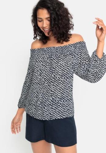 Lascana Blouse met carmenhals in een lichte gekreukte crinkle look, da...