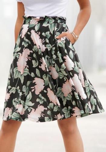 Buffalo Zomerrok met paperbag stijl, tailleband in bloemenprint, midi ...