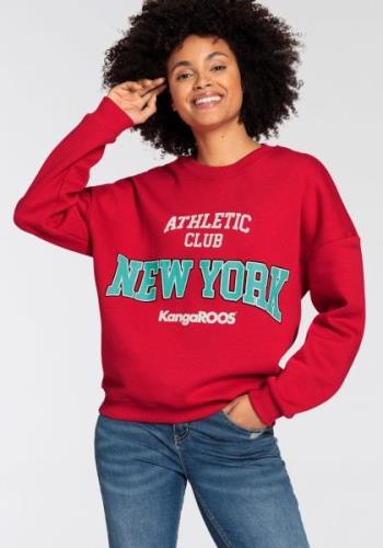 NU 20% KORTING: KangaROOS Sweatshirt met groot logo in college-stijl