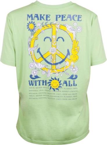 Capelli New York T-shirt met peace print op de rug - smiley word colle...