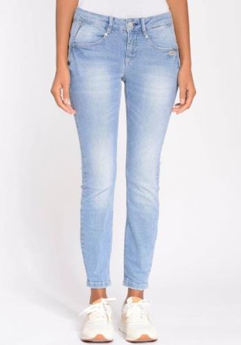 GANG Skinny fit jeans 94NELE X-CROPPED met driehoekige inzetstukken aa...