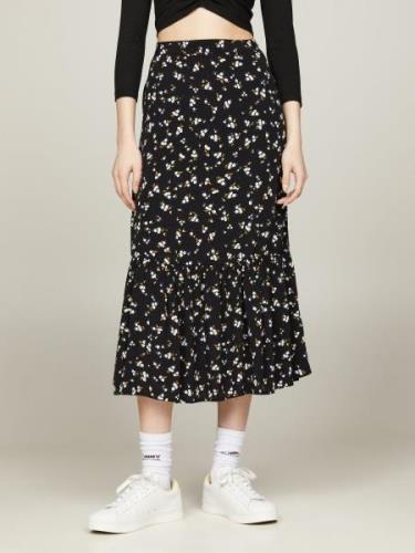 NU 20% KORTING: TOMMY JEANS Rok in a-lijn TJW FLORAL RUFFLE MIDI SKIRT...