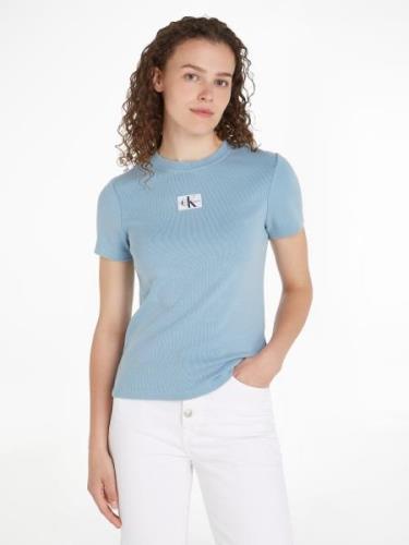 NU 20% KORTING: Calvin Klein T-shirt LABEL WASHED RIB SLIM TEE