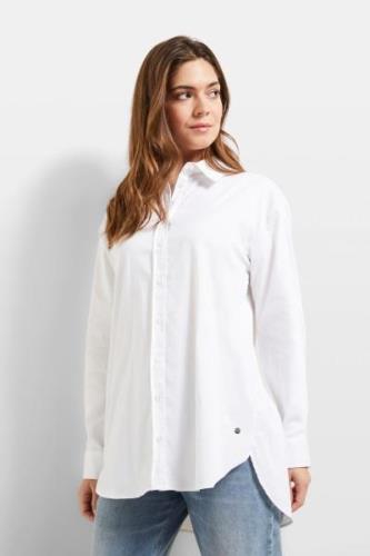 NU 20% KORTING: Bugatti Blouse met lange mouwen van elastische katoens...