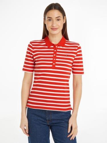 Tommy Hilfiger Poloshirt 1985 REG PIQUE STRIPE POLO SS met discreet ge...