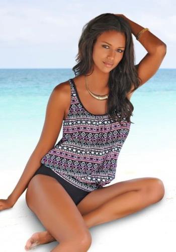 NU 25% KORTING: Lascana Oversized tankini in een trendy etno-look