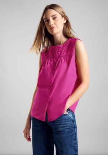 STREET ONE Top met broderie anglaise