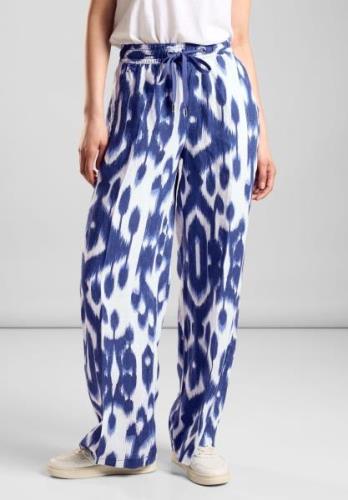 STREET ONE Linnen broek met print all-over