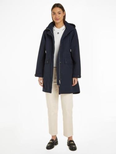 Tommy Hilfiger Parka ESSENTIAL COTTON BLEND PARKA met stormtrensje aan...