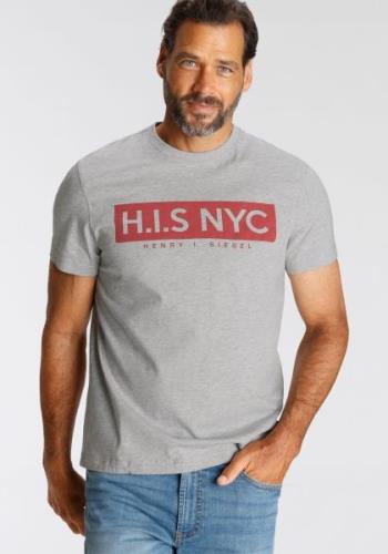 NU 20% KORTING: H.I.S Shirt met ronde hals met logoprint voor