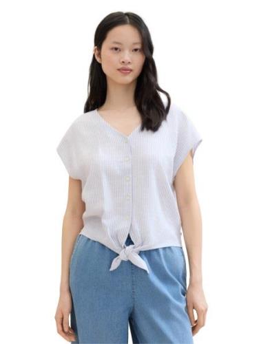 NU 20% KORTING: Tom Tailor Denim Blouse met korte mouwen met knoopdeta...