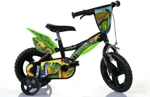 Dino Kinderfiets Dinosaurier T-Rex 12 inch met zijwieltjes, klep en co...