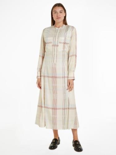 NU 20% KORTING: Tommy Hilfiger Blousejurk RWB CHECK FLUID MIDI DRESS (...