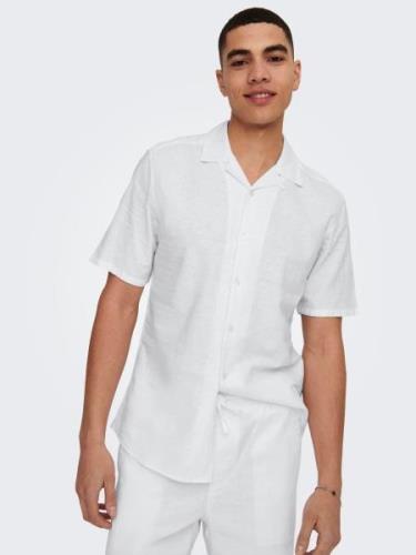 ONLY & SONS Overhemd met korte mouwen ONSCAIDEN SS SOLID RESORT LINEN ...