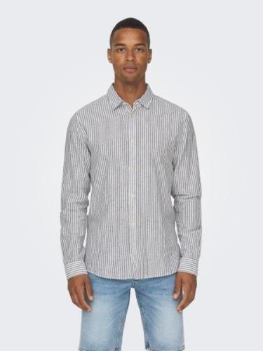 ONLY & SONS Overhemd met korte mouwen ONSCAIDEN LS STRIPE LINEN SHIRT ...