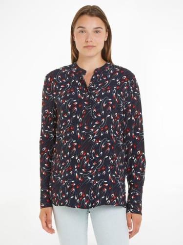 Tommy Hilfiger Blouse met lange mouwen SMALL RIBBON COLLARLESS REG LS