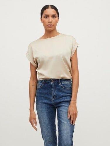 Vila Shirt met korte mouwen VIELLETTE S/S SATIN TOP - NOOS