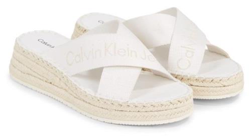 NU 20% KORTING: Calvin Klein Slippers SPORTY WEDGE ROPE SANDAL MR