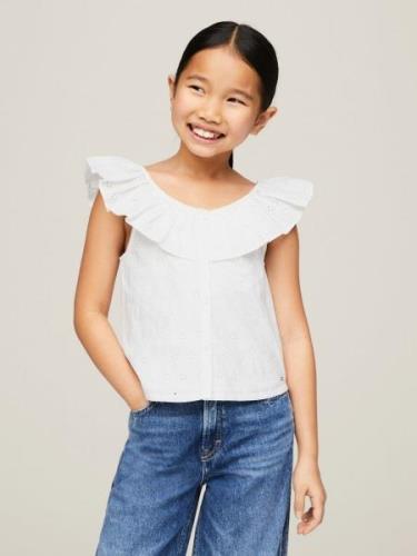 Tommy Hilfiger Babydollshirt BRODERIE ANGLAISE FRILL TOP