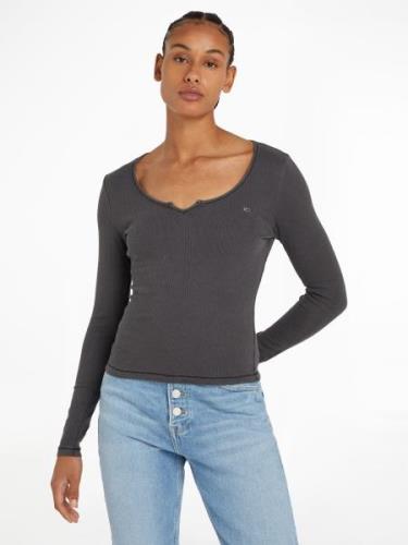 TOMMY JEANS Shirt met lange mouwen TJW SLIM NECKLINE DETAIL GMD LS