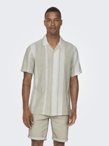 ONLY & SONS Overhemd met korte mouwen ONSCAIDEN SS STRIPE LINEN RESORT...