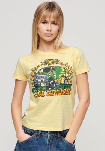 Superdry Shirt met print NEON MOTOR GRAPHIC FITTED TEE