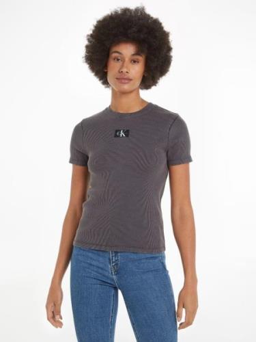 Calvin Klein T-shirt WASHED WOVEN LABEL RIB BABY TEE