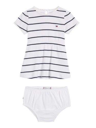 Tommy Hilfiger Mini-jurk BABY STRIPED RIB DRESS S/S (2-delig)