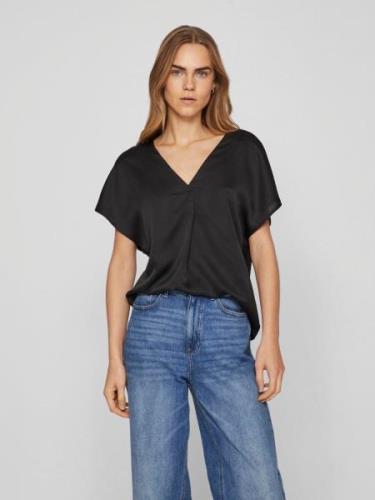 NU 20% KORTING: Vila Shirt met V-hals VIELLETTE V-NECK S/S SATIN TOP -...