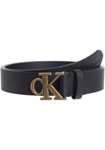 NU 20% KORTING: Calvin Klein Leren riem ROUND MONO PLAQUE LTHR BELT 30...