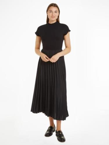 Tommy Hilfiger Jerseyjurk 5X2 RIB MK-NK PLEAT MIDI DRS SS