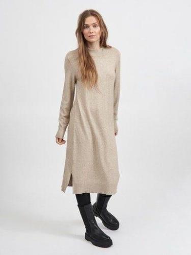 Vila Gebreide jurk VIRIL CREW NECK L/S MIDI DRESS - NOOS