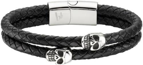 Bruno Banani Leren armband Sieraad cadeau armband doodshoofd, B4097B/2...