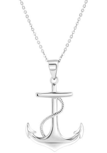 Firetti Ketting met hanger Sieraad Geschenk, Anker met zirkoon (synthe...