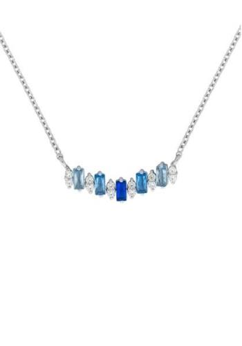 Firetti Ketting met hanger Sieraad Geschenk, Halsketting blauw-wit gli...