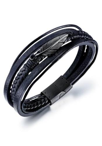 Firetti Armband Sieraad Geschenk, Veer, gezwart